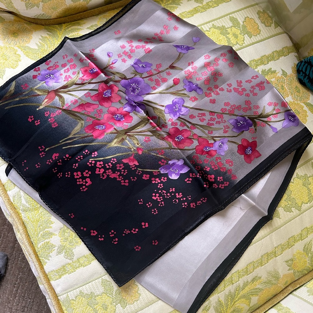 Silk floral scarf